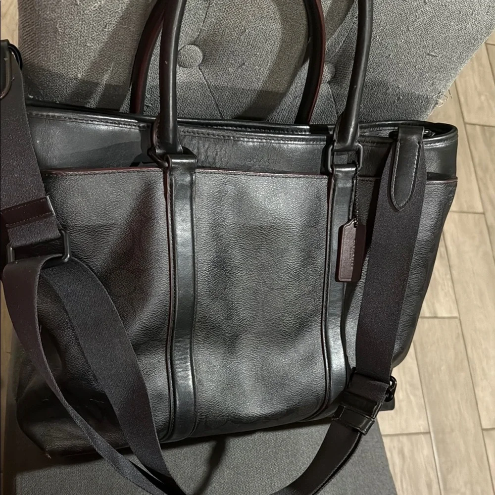 Coach Black Leather Men's Bag